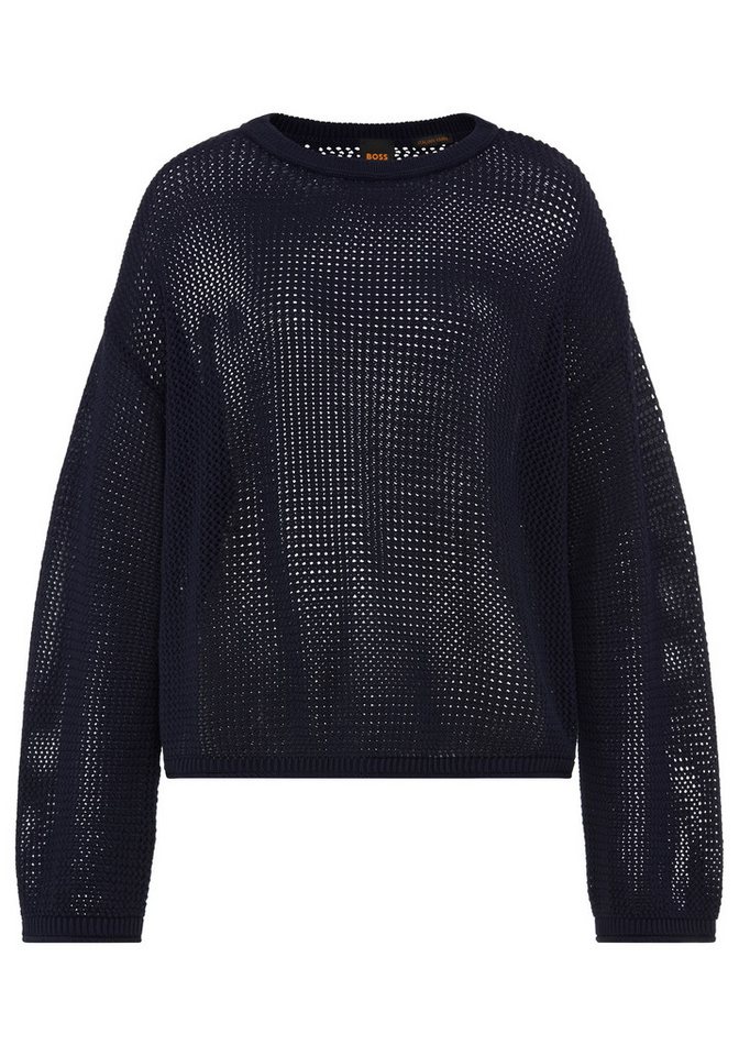 BOSS ORANGE Strickpullover Farde Premium Damenmode in Mesh-Struktur, Relaxed Fit – Bild 4 von 5