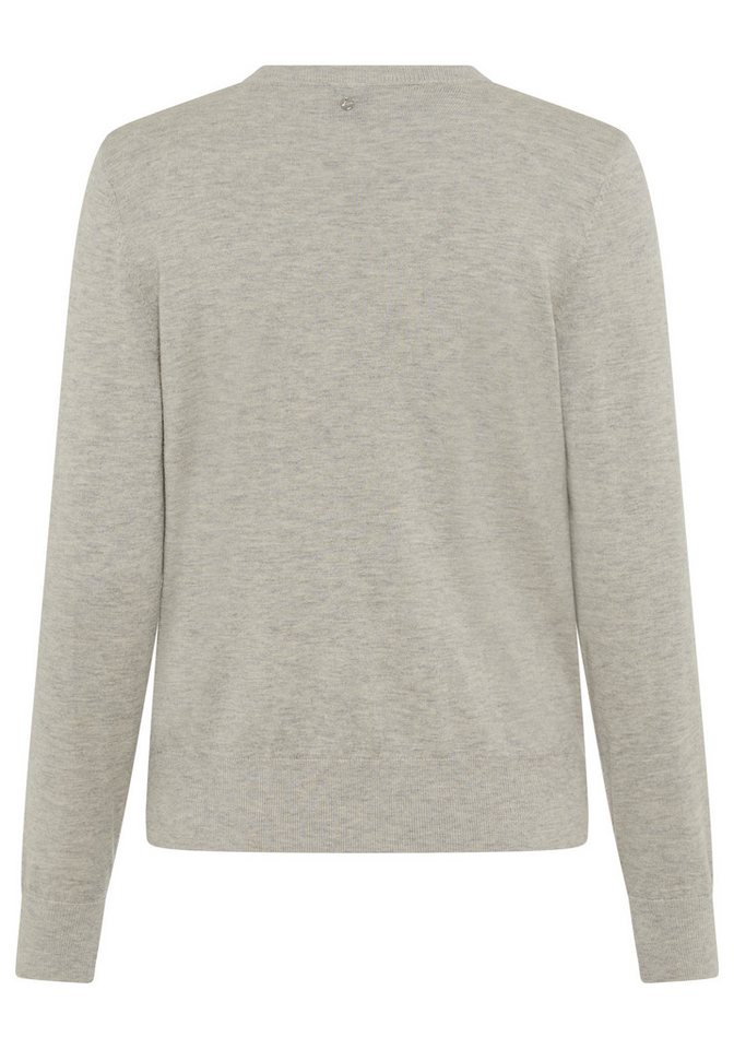BOSS ORANGE Strickpullover Finguine Premium Damenmode mit Ajour-Dekor, Woll-Mix, Rundhalsform – Bild 3 von 3