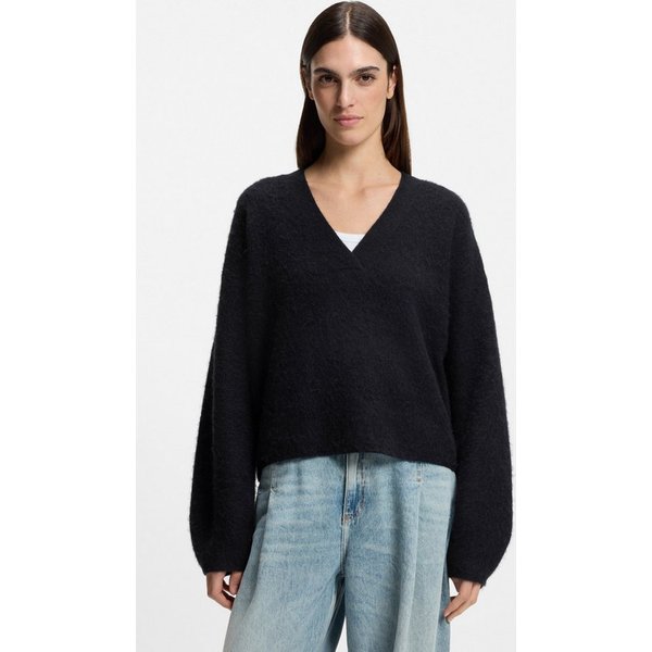 BOSS ORANGE Strickpullover Fiti Premium Damenmode mit Alpaka, V-Ausschnitt