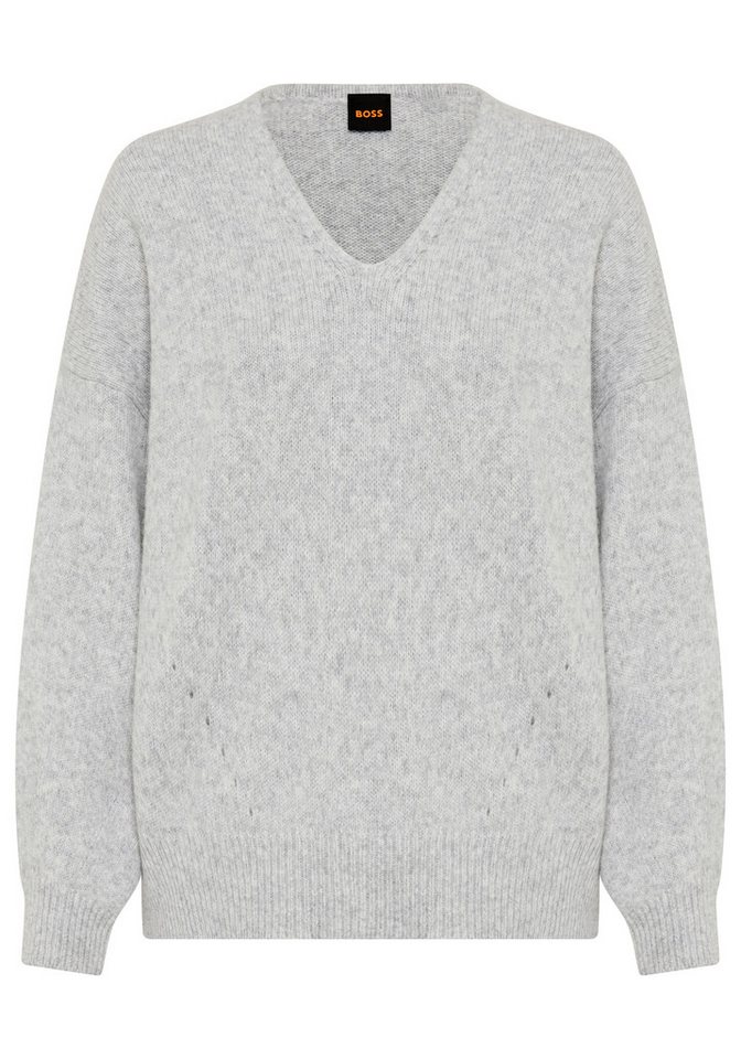 BOSS ORANGE Strickpullover Fondyssa Premium Damenmode im Relaxed Fit, V-Ausschnitt, Alpaka-Anteil – Bild 2 von 3