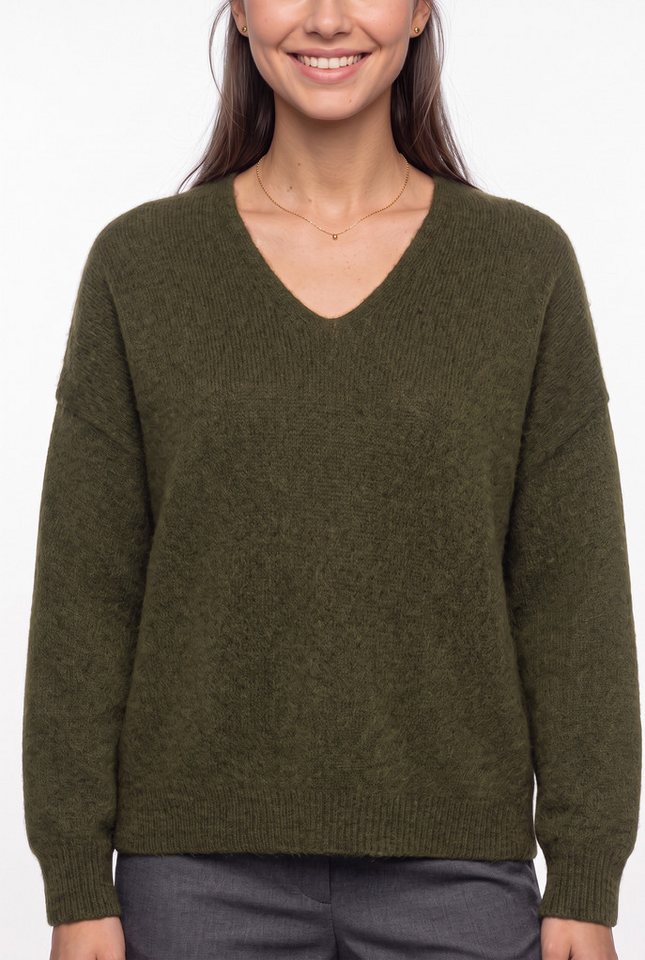 BOSS ORANGE Strickpullover Fondyssa Premium Damenmode im Relaxed Fit, V-Ausschnitt, Alpaka-Anteil – Bild 2 von 5