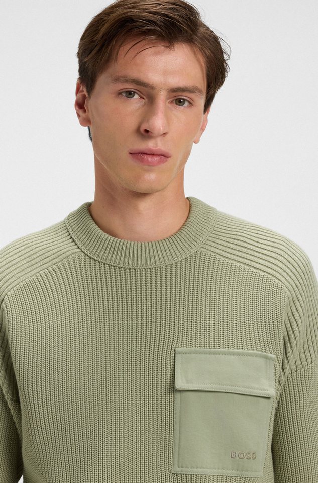 BOSS ORANGE Strickpullover Kalamaro mit Brusttasche – Bild 2 von 5