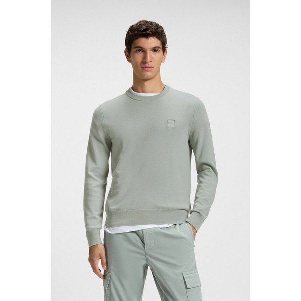 BOSS ORANGE Strickpullover Kanovano Cotton Cashmere mit Rundhalsausschnitt