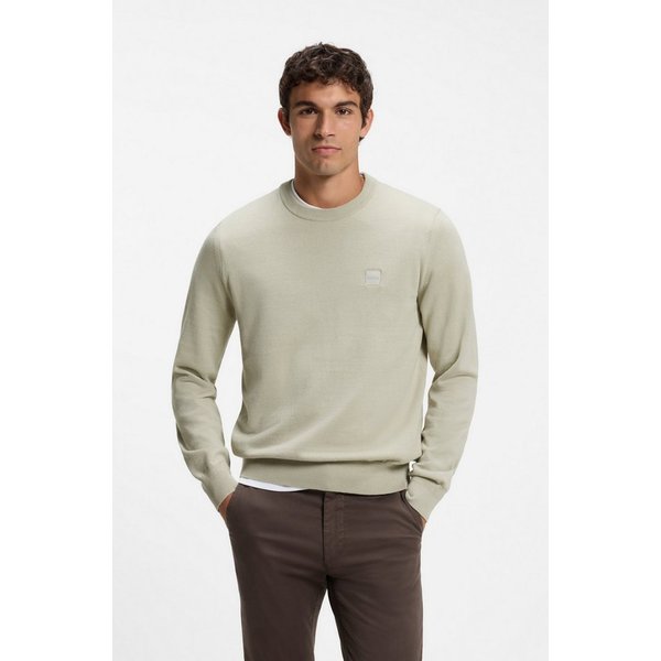 BOSS ORANGE Strickpullover Kanovano Cotton Cashmere mit Rundhalsausschnitt