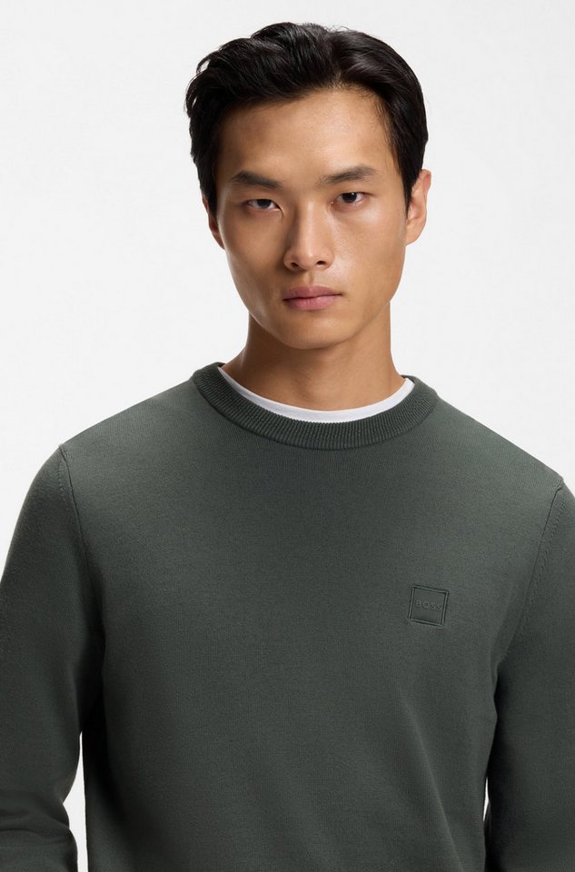 BOSS ORANGE Strickpullover Kanovano Cotton Cashmere mit Rundhalsausschnitt – Bild 3 von 5