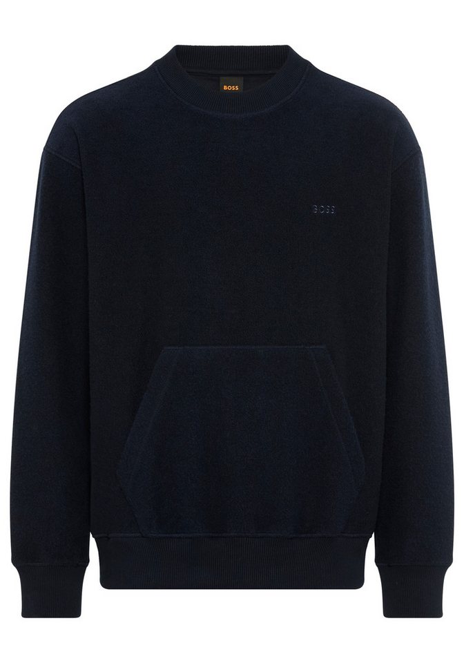 BOSS ORANGE Sweatshirt Rundhalsausschnitt, Regular Fit, Kängurutasche – Bild 4 von 5
