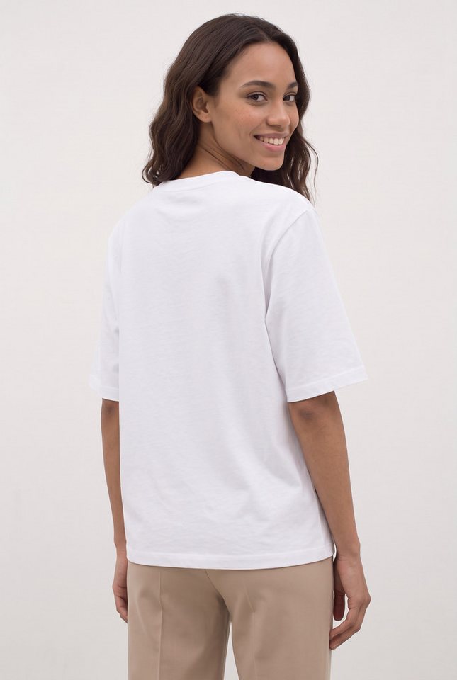 BOSS ORANGE T-Shirt Eregular Premium Damenmode mit Statement-Schriftzug, Relaxed Fit – Bild 2 von 5