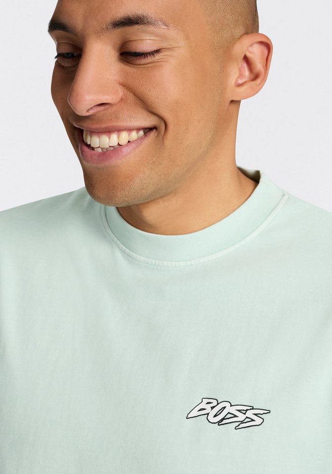 BOSS ORANGE T-Shirt Relaxed Fit, sommerlicher Druck, reine Baumwolle – Bild 2 von 5