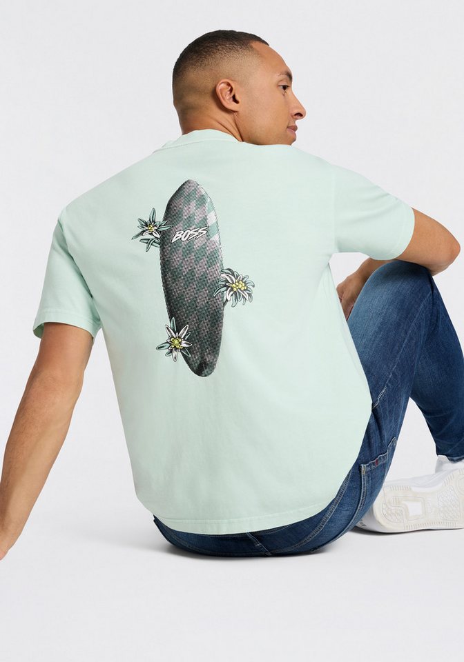 BOSS ORANGE T-Shirt Relaxed Fit, sommerlicher Druck, reine Baumwolle – Bild 3 von 5