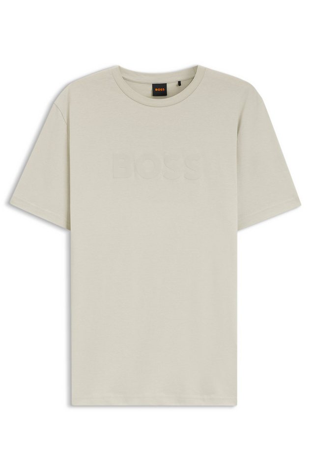 BOSS ORANGE T-Shirt Rundhalsausschnitt, Regular Fit, großer Logodruck – Bild 4 von 5