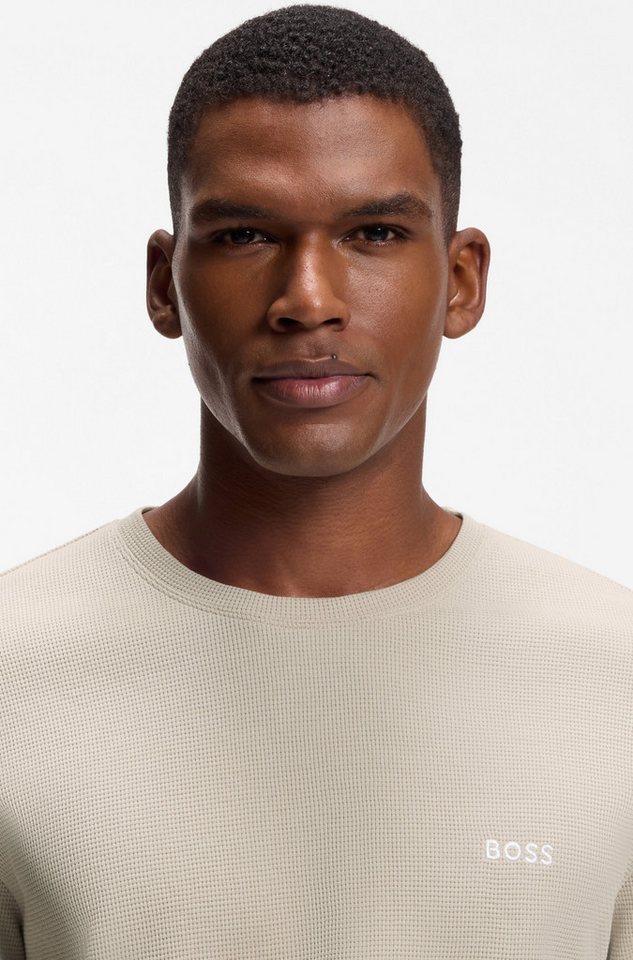 BOSS Pyjamaoberteil Waffle LS-Shirt – Bild 2 von 5
