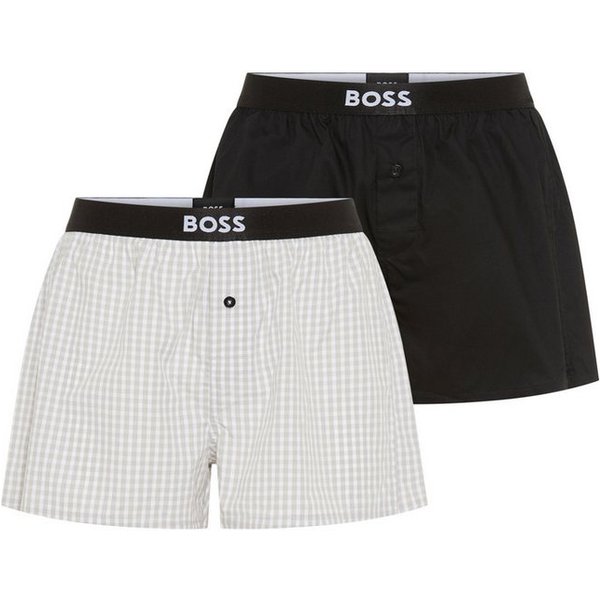 BOSS Pyjamashorts 2P Boxer Shorts EW (Packung, 2-tlg., 2er) mit Logobund