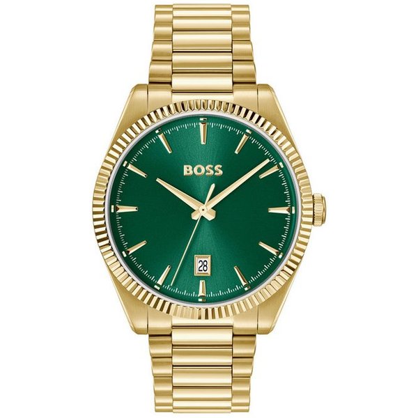 BOSS Quarzuhr CHESWICK 1514355, (Farberweiterung), Armbanduhr, Herrenuhr, Edelstahlarmband, analog, Tag