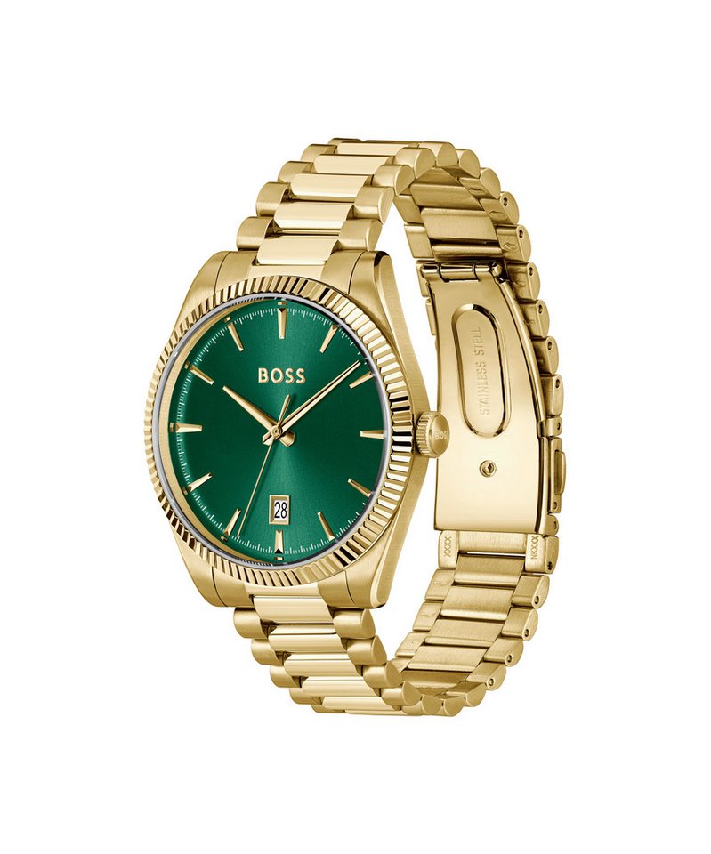 BOSS Quarzuhr CHESWICK 1514355, (Farberweiterung), Armbanduhr, Herrenuhr, Edelstahlarmband, analog, Tag – Bild 2 von 4