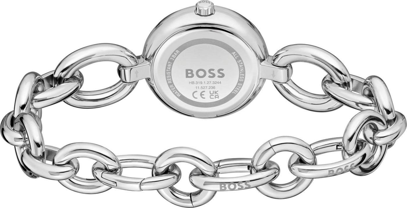 BOSS Quarzuhr LIVE 1502791, Armbanduhr, Damenuhr, Edelstahlarmband, analog, Glassteine – Bild 3 von 4