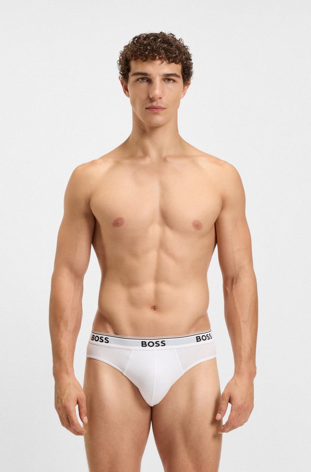 BOSS Slip Brief 3P Power (3-St) Elastikbund mit Logo – Bild 2 von 5
