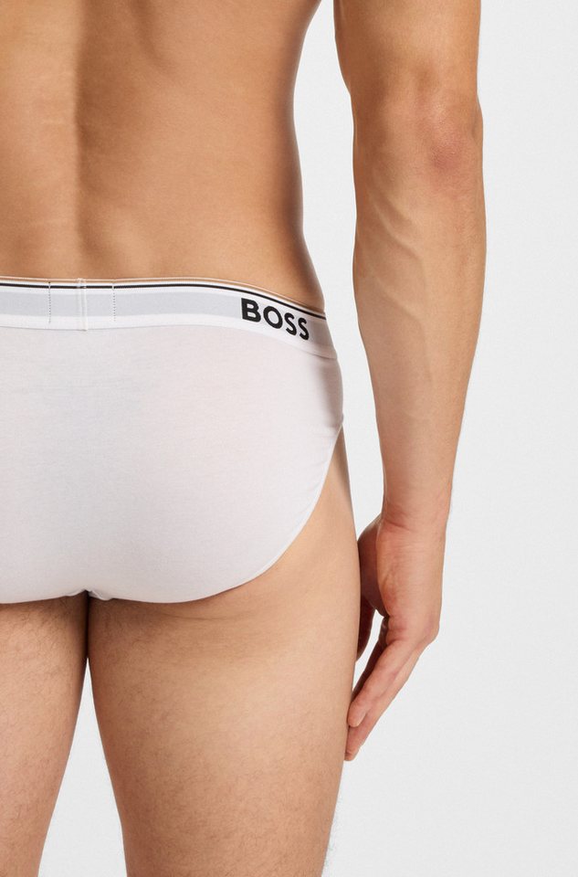 BOSS Slip Brief 3P Power (3-St) Elastikbund mit Logo – Bild 5 von 5