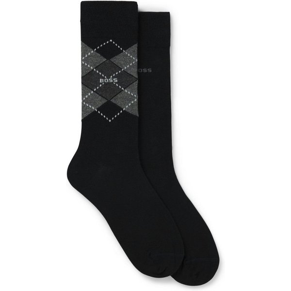 BOSS Socken 2P RS Argyle CC (Packung, 2-Paar, 2er Pack) mit BOSS Schriftzug