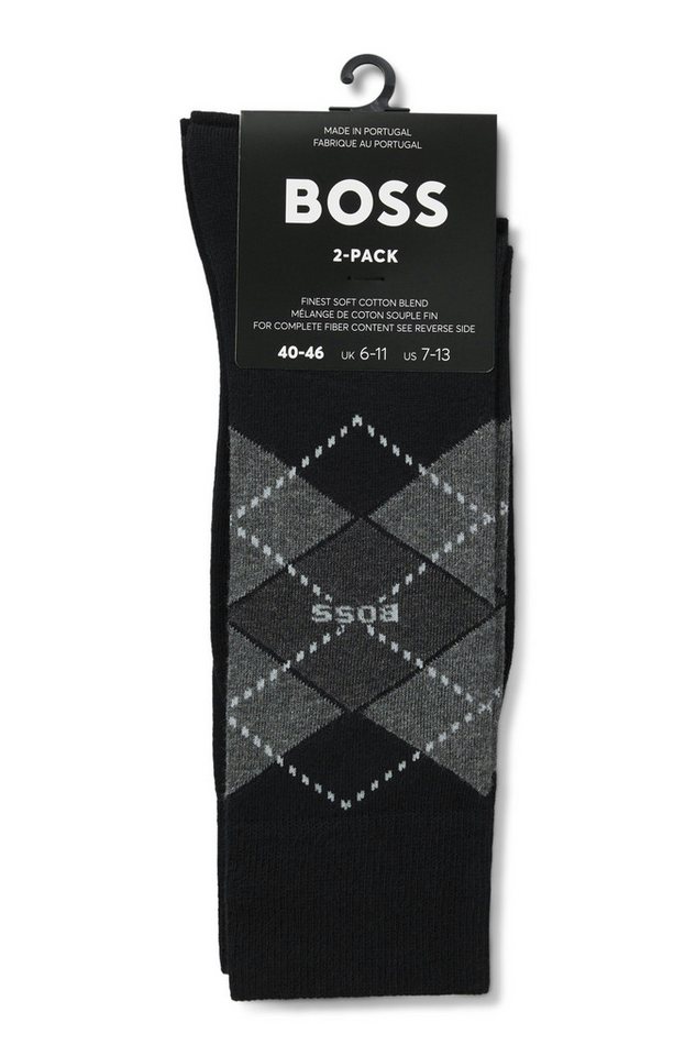 BOSS Socken 2P RS Argyle CC (Packung, 2-Paar, 2er Pack) mit BOSS Schriftzug – Bild 2 von 4
