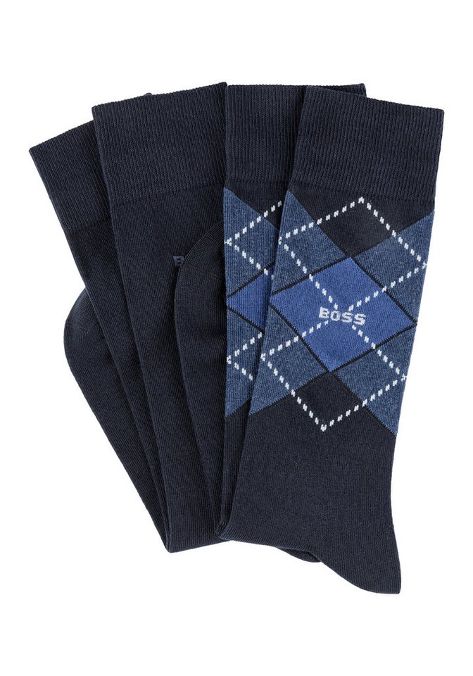 BOSS Socken 2P RS Argyle CC (Packung, 2-Paar, 2er Pack) mit BOSS Schriftzug – Bild 2 von 5