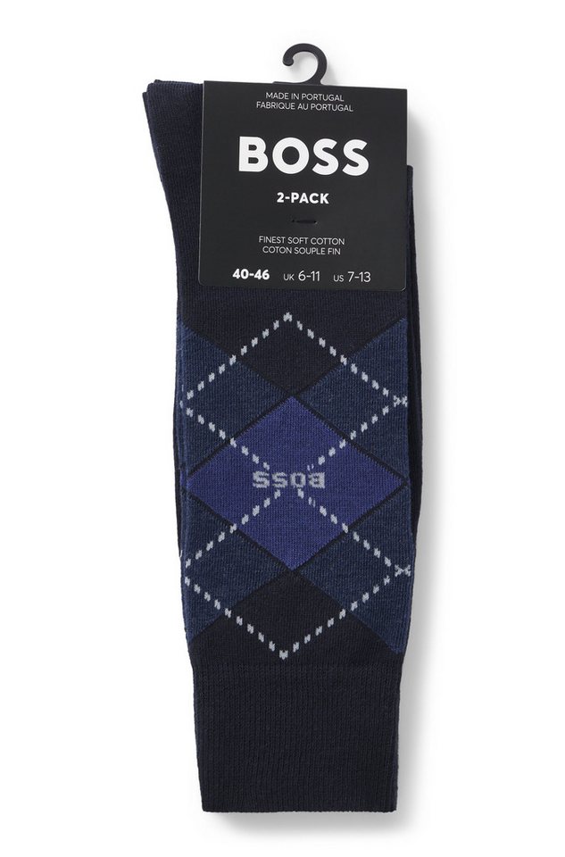 BOSS Socken 2P RS Argyle CC (Packung, 2-Paar, 2er Pack) mit BOSS Schriftzug – Bild 3 von 5