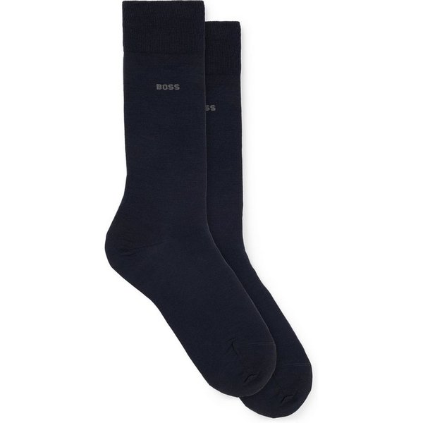 BOSS Socken 2P RS Uni WO (Packung, 2-Paar, 2er Pack) mit eingesticktem Markenlogo, Woll-Mix