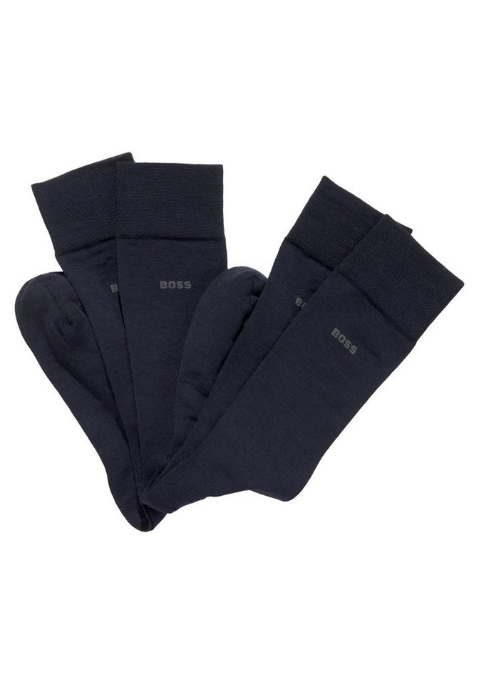 BOSS Socken 2P RS Uni WO (Packung, 2-Paar, 2er Pack) mit eingesticktem Markenlogo, Woll-Mix – Bild 2 von 5