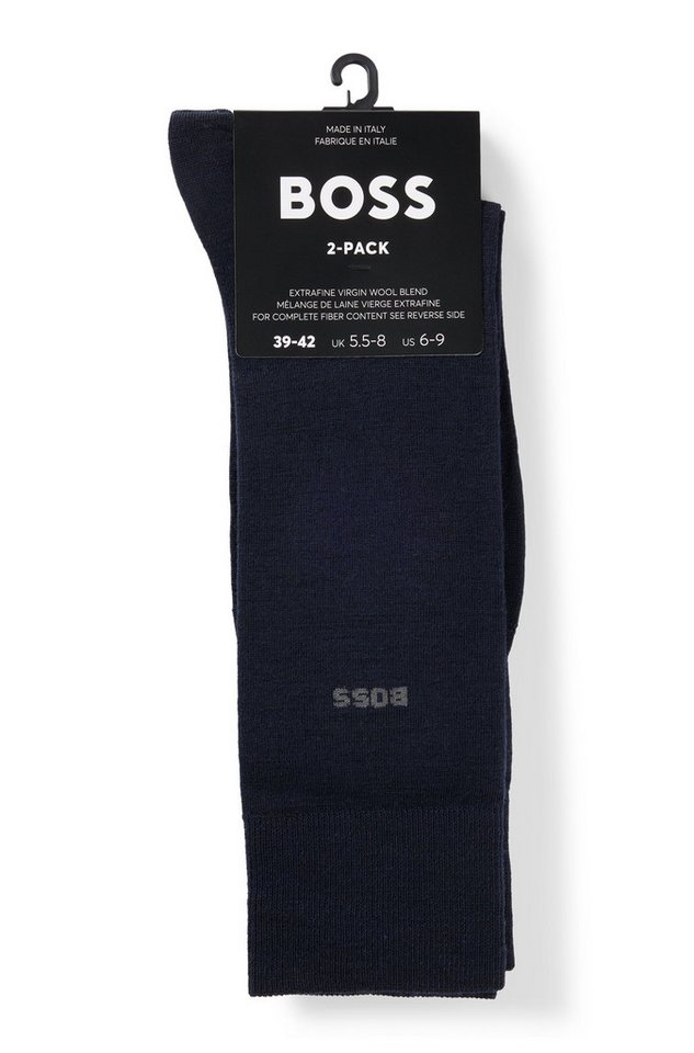 BOSS Socken 2P RS Uni WO (Packung, 2-Paar, 2er Pack) mit eingesticktem Markenlogo, Woll-Mix – Bild 3 von 5