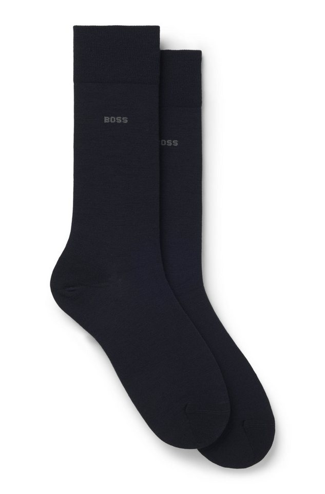 BOSS Socken 2P RS Uni WO (Packung, 2-Paar, 2er Pack) mit eingesticktem Markenlogo, Woll-Mix – Bild 4 von 5