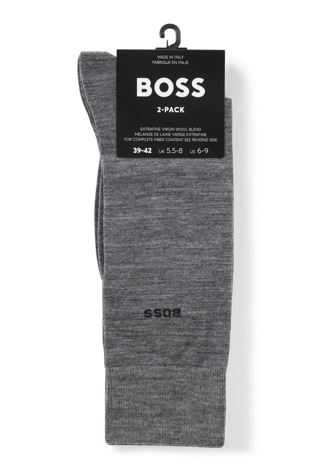 BOSS Socken 2P RS Uni WO (Packung, 2-Paar, 2er Pack) mit eingesticktem Markenlogo, Woll-Mix – Bild 3 von 5