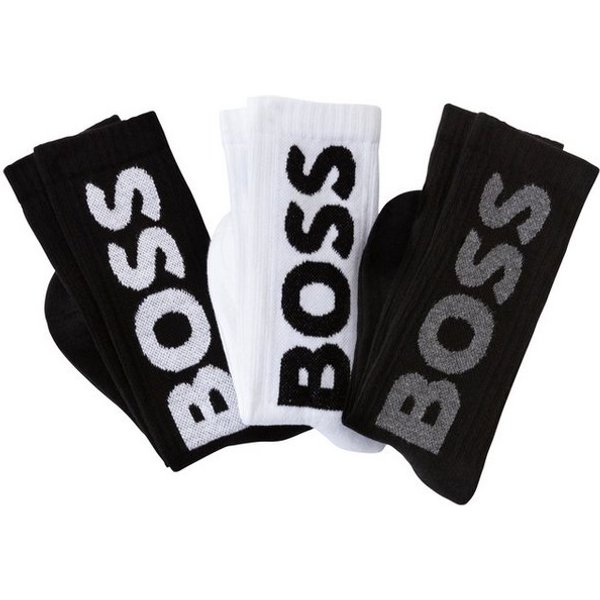 BOSS Socken 3P QS Rib Logo CC mit Logo