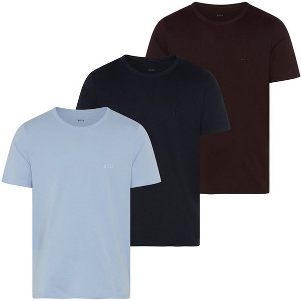 BOSS T-Shirt TShirtRN 3P Classic (Packung, 3-tlg) mit BOSS Stickerei