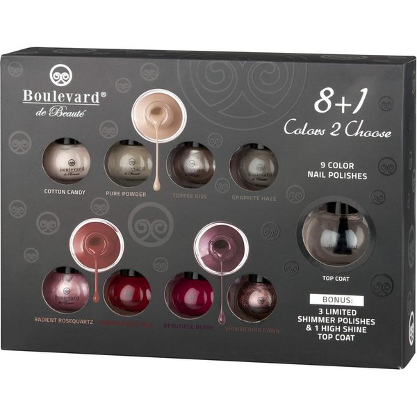 Boulevard de Beauté Nagellack-Set Nagellack 8+1 Colors 2 Choose Set, 9-tlg.