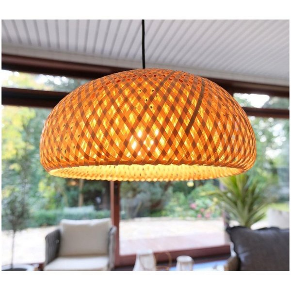 BOURGH Lampenschirm GROSSETO Hängeleuchte / Bambus Lampe Ø35cm - Pendelleuchte, ohne Fassung