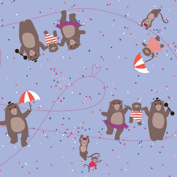 Bow & Hummingbird Geschenkpapier Geschenkpapier Circus Bears, 100% Recyclingpapier