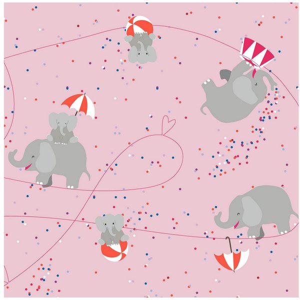 Bow & Hummingbird Geschenkpapier Geschenkpapier Circus Elephants, 100% Recyclingpapier