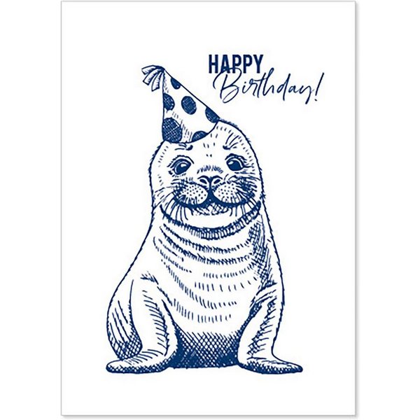 Bow & Hummingbird Postkarte Postkarte Happy Birthday Seehund