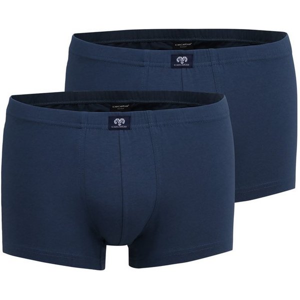 CECEBA Boxershorts CECEBA Herren Pants blau uni 2er Pack (2-St)