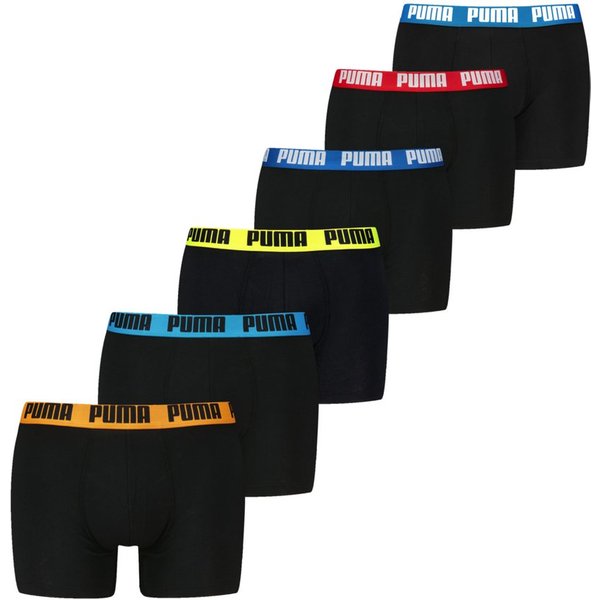 PUMA Boxershorts PUMA MEN EVERYDAY BOXER (6er Pack) Elastischer Logobund, Stretchmaterial, ohne Eingriff