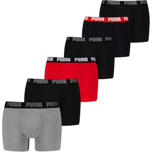 PUMA Boxershorts PUMA MEN EVERYDAY BOXER (6er Pack) Elastischer Logobund, Stretchmaterial, ohne Eingriff