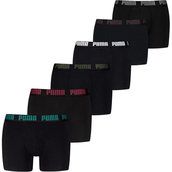 PUMA Boxershorts PUMA MEN EVERYDAY BOXER (6er Pack) Elastischer Logobund, Stretchmaterial, ohne Eingriff