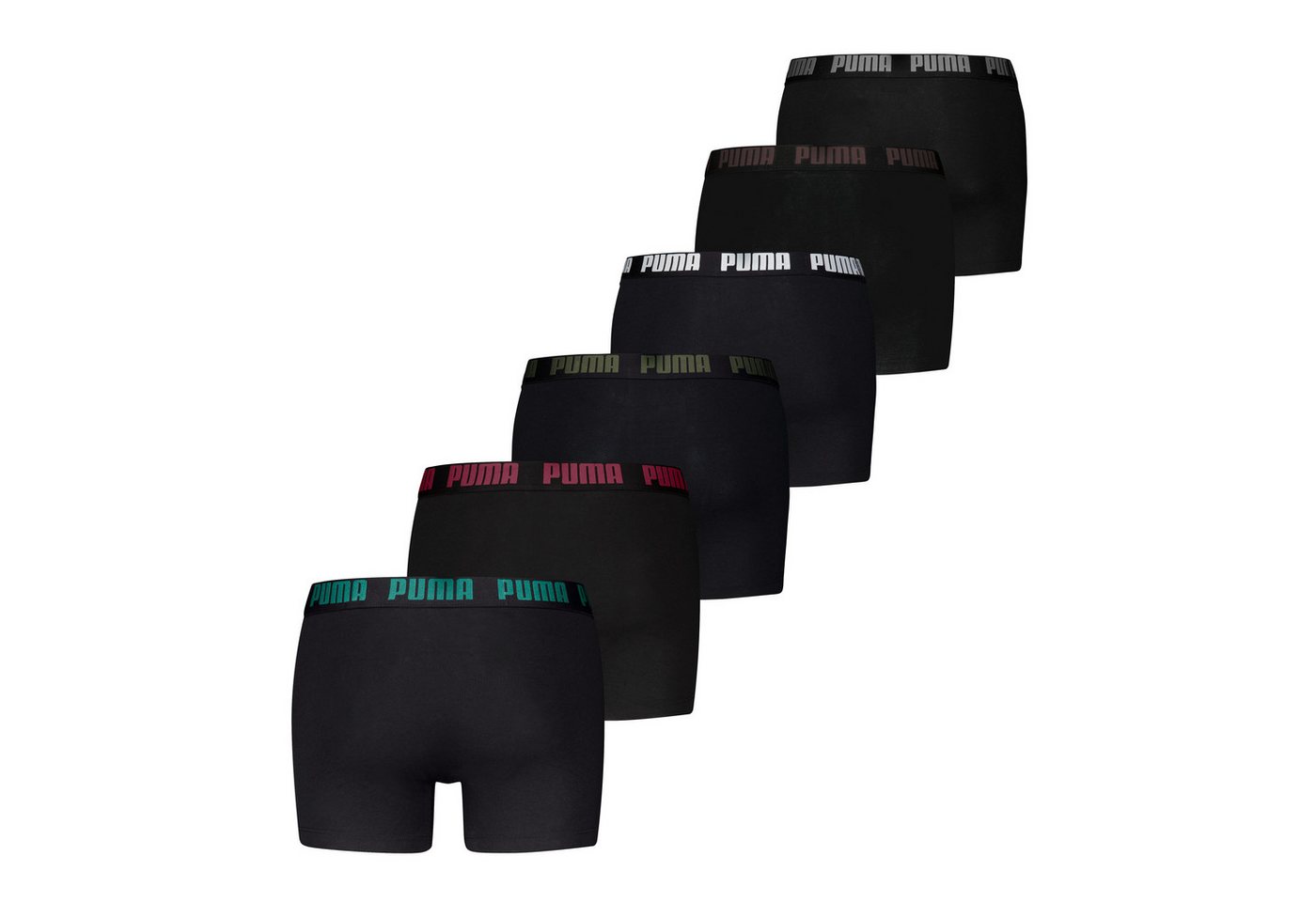 PUMA Boxershorts PUMA MEN EVERYDAY BOXER (6er Pack) Elastischer Logobund, Stretchmaterial, ohne Eingriff – Bild 2 von 3