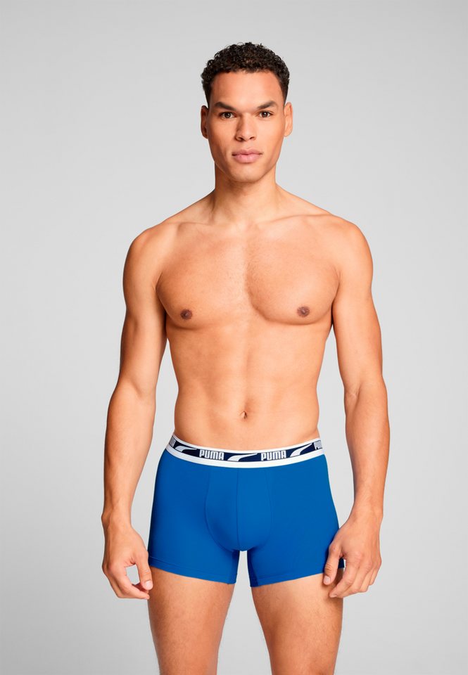 PUMA Boxershorts PUMA MEN EVERYDAY MULTI LOGO BOXERS 2P (2er Pack) Komfortabler Logobund – Bild 2 von 5