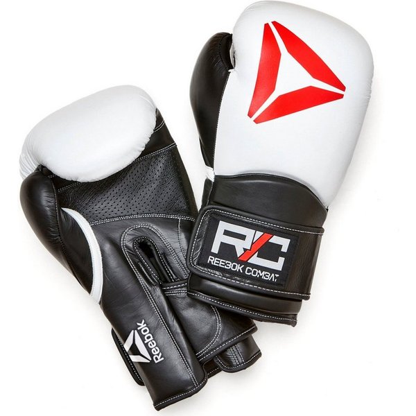 Reebok Boxhandschuhe Reebok Combat Leder-Boxhandschuhe Weiß/Schwarz verschiedene Größen