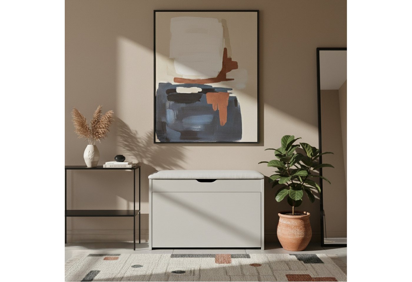 BOXIMO Schuhschrank Shoe cabinet with seating and pull-out shelves VAULT, 57 x 30 x 53 cm (Schuhschrank VAULT mit Sitzbank) – Bild 2 von 5