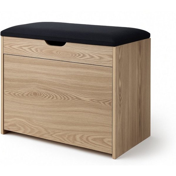 BOXIMO Schuhschrank Shoe cabinet with seating and pull-out shelves VAULT, 57 x 30 x 53 cm (Schuhschrank VAULT mit Sitzbank)
