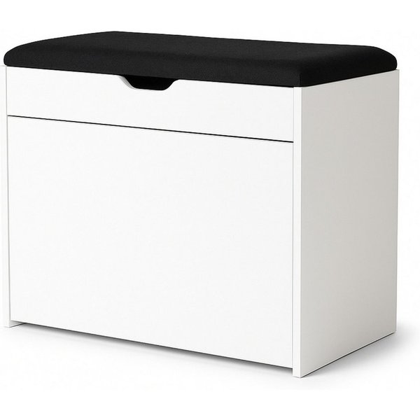 BOXIMO Schuhschrank Shoe cabinet with seating and pull-out shelves VAULT, 57 x 30 x 53 cm (Schuhschrank VAULT mit Sitzbank)