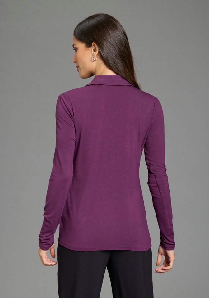 Boysen's Langarmshirt langärmlig, figurbetonter Schnitt, Blusenkragen – Bild 2 von 5