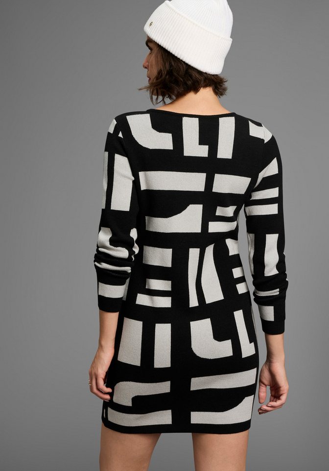 Boysen's Strickkleid aus modischem Jacquardstrick mit Rundhalsausschnitt – Bild 2 von 5