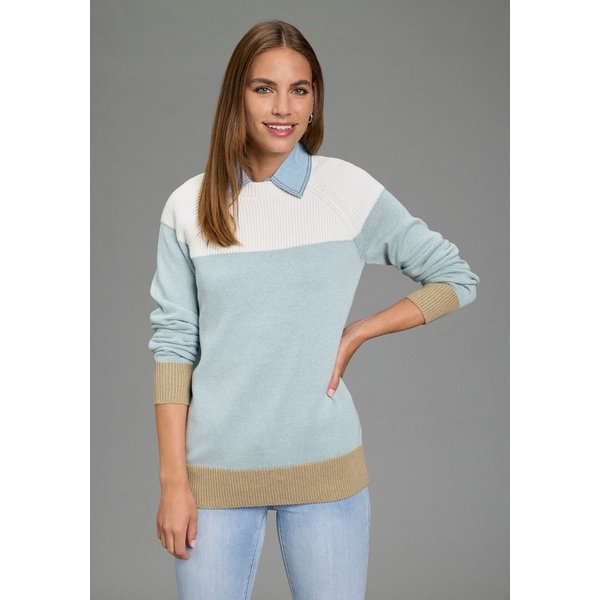 Boysen's Strickpullover in modischem Strick-Mix und Streifendesign